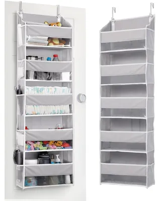 Immagine prodotto di Organizer da porta appeso - 5 scomparti - 10 scomparti a rete - Grigio