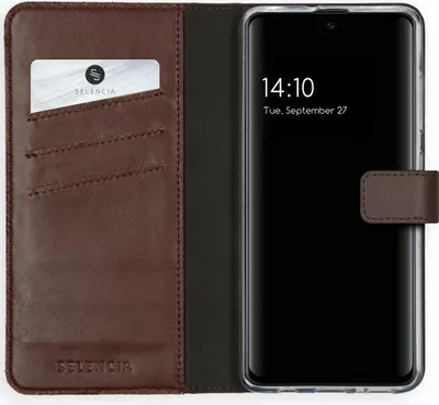 Immagine prodotto di Custodia a libro in vera pelle Selencia per Samsung Galaxy A51 - Marrone