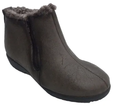 Productafbeelding van Laars voor dames, met een enkelhoge schacht en een rits, in de kleur taupe