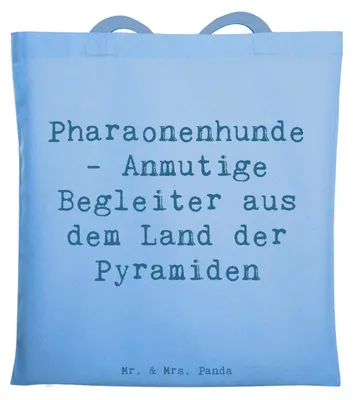 Produktbild von Mr. & Mrs. Panda Tote Bag Spruch Pharaonenhund Freunde - Sky Blue - Geschenk, Pharaonenhunde, Laptoptasche, Unitasche, Hunderasse, Hundeerziehung, Hunderassen, Beutel
