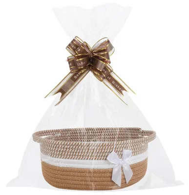 Geschenkkorb aus Baumwolle, 31x21x13 cm, mit Tüten & Schleifen