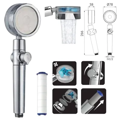 Produktbild von Handbrause ABS 1 Strahlart wassersparend mit Baumwollfilter verchromt