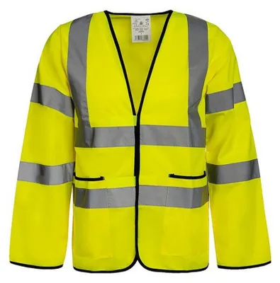 Productafbeelding van Korntex - "Andorra" jas met hoge zichtbaarheid, uniseks, voor heren/dames - Veiligheidsmodel LT5819 (XL) (Signaalgeel)