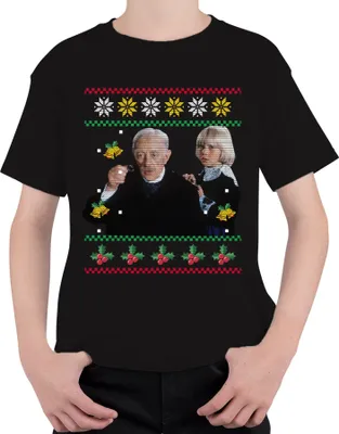 Produktbild von Der kleine Lord - Ugly Christmas Sweater Weihnachten Weihnachtsgeschenk Uni Kinder T-Shirt, Schwarz, 128