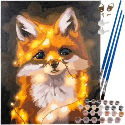 Produktbild von Malen nach Zahlen Faszinierender Fuchsblick, Malen-nach-Zahlen 40x50cm