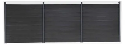Produktbild von WPC-Sichtschutzzaun, Steckzaun, Sichtschutzzaun 526x186 cm, Komplettset, Gartenzaun Holz, Grau