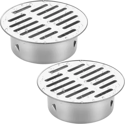 Productafbeelding van Vloerafvoer - Ronde doucheafvoer voor buisdiameter van 110 mm - Vloerafvoer buiten - Anti-verstopping - Geurloos - Geschikt voor badkamer