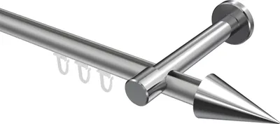 Produktbild von Interdeco Innenlaufstange / Gardinenstange mit Innenlauf Silbergrau / Chrom, Typ Prestige Savio (Kegel), 20 mm Ø 1-läufig, 100 cm