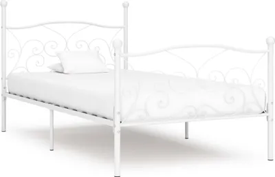 Produktbild von Bettgestell mit Lattenrost Weiß Metall 90 x 200 cm