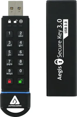 Immagine prodotto di Apricorn Aegis Secure Key 3.0 - Unità flash USB - crittografata - 30 GB - USB 3.0