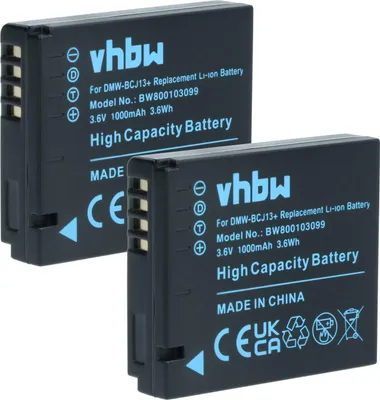 Produktbild von vhbw 2x Akku Ersatz für Panasonic DMW-BCJ13E, DMW-BCJ13 für Kamera (1000 mAh, 3,6 V, Li-Ion), Infochip