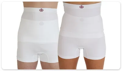 Immagine prodotto di Fascia per stomia Comfizz, cintura per stomia, cintura intima 25 cm, bianca, taglia M/L