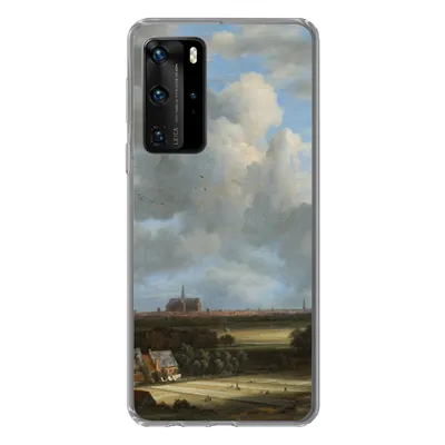 Produktbild von MuchoWow® Handyhülle Schutzhülle Hülle für Huawei P40 Pro Ansicht von Haarlem mit Tribüne - Gemälde von Jacob van Ruisdael Silikon Softcase Handy Hülle - Schutz