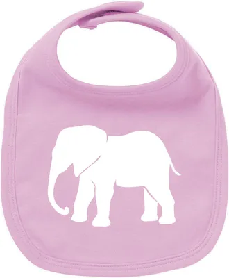 Produktbild von Huuraa Unisex Babylatz Elefant Silhouette Geschenk Babypink  Baumwolle Elefant Mitbringsel