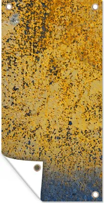 Produktbild von MuchoWow® 40x80 cm Outdoor-Poster Gartendeko Sichtschutz Garten Poster für den Garten  Rost - Gold - Stahl