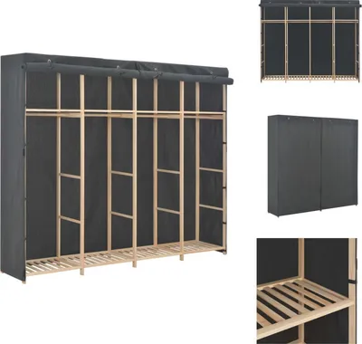 Image de vidaXL Armoire Gris 200 x 40 x 170 cm Tissu - Armoires à vêtements