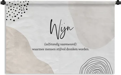 Produktbild von MuchoWow® Wandteppich Wandbehang Zitate - Sprichwörter - Wein - Wein - Definition - Wörterbuch 60x40 cm Tapisserie Dekoration Wandtuch - Wanddekorationen