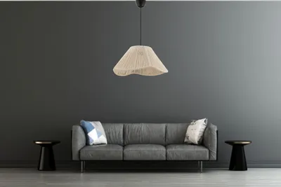 Produktbild von Opviq, Elegante Pendelleuchte Ecru/Schwarz, Metall, Höhenverstellbar, Ø35 cm