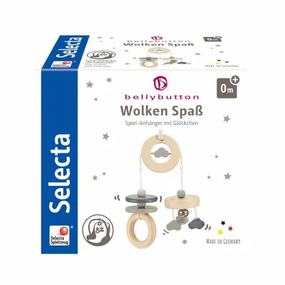 Immagine prodotto di Selecta Spielzeug Wolken Spaß, Minitrapez, Spiel Anhänger, Kleinkindspiel, Kleinkindspielzeug, Holz, Grau, 15.5 cm, 64005