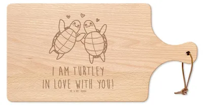 Produktbild von Mr. & Mrs. Panda schneidunterlage Schildkröten Paar - Transparent - Geschenk, Frühstücksbrettchen, holzschneidebrett, Brett, Hochzeitstag, Schneidebrett, Holzbrett