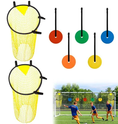 Imagen del producto de Dos redes para portería de fútbol, de 45 x 59 cm, con 5 dianas móviles, para accesorios de portería de fútbol
