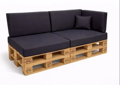 Produktbild von Setgarden Comfort Palettenkissen 6er Set Outdoor 120x60x10cm Sitzkissen + Rückenkissen 120x40x10cm 1tlg Anthrazit