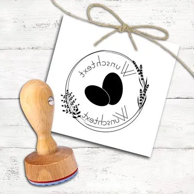Produktbild von Holz-Siegel für Eierkartons - Glückliche Hühner-Design - rund, 39 x 36 mm