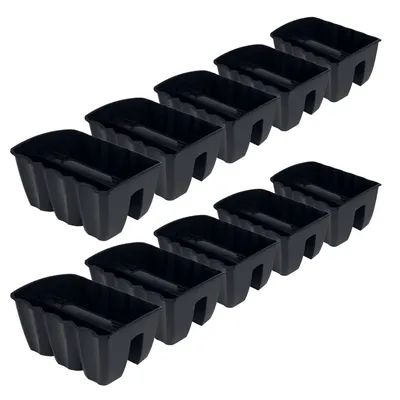 Produktbild von 10x Blumenkasten 40cm Hängetopf Blumentopf Balkontopf Geländertopf DCRO Anthrazit