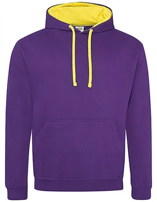 Produktbild von Just Hoods JH003 | Varsity Herren Hoodie / Kaputzenpullover - Farbe: Purple/Sun Yellow - Größe: XL