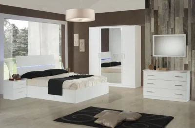 Produktbild von Schmink Tische Konsolen Tisch Side Board Zimmer Holz Spiegel + Kommode 2tlg. Set