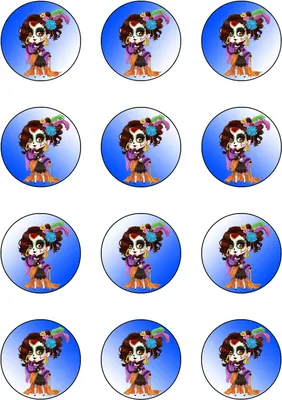 Produktbild von Muffinaufleger Cupcakes Muffins Halloween Zuckerpapier Dia de los Muertos (Tag der Toten) HW27