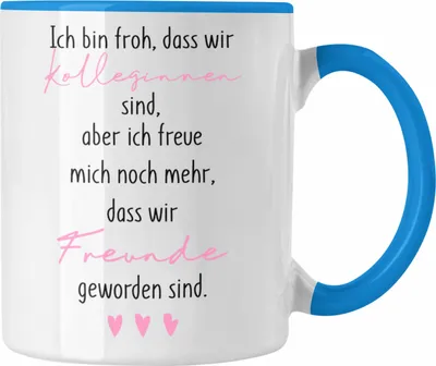 Produktbild von Trendation - Kollegin Tasse Geschenk Beste Arbeitskollegin Geschenkidee Abschied Abschiedsgeschenk (Blau)