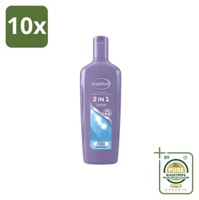 Produktbild von 10 x Andrélon 2-in-1 Shampoo & Conditioner - mit Melone und Aloe Vera - 300 ml - Vorratspackung - 10 Stücke