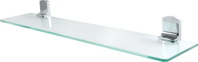 Produktbild von spirella® Glasablage „Taku“, edle Badezimmerablage 60cm aus Klarglas mit Edelstahlhalterung – zum Kleben und Bohren