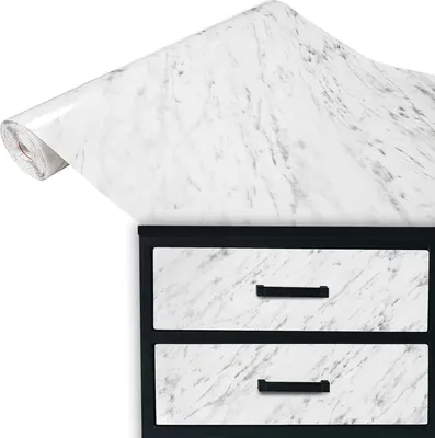 Produktbild von Klebefolie Möbel 67x100 cm - Carrara Grau - Möbelfolie selbstklebend in Deko-Stil - Folie für Möbel zur schnellen Renovierung von Türen, Schränken und Regalen - Möbelfolie dekorativ und pflegeleicht