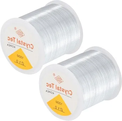 Produktbild von Famanu Nylon Schnur 1 mm elastisch transparent - 100 Meter - für Schmuck und Bastelarbeiten