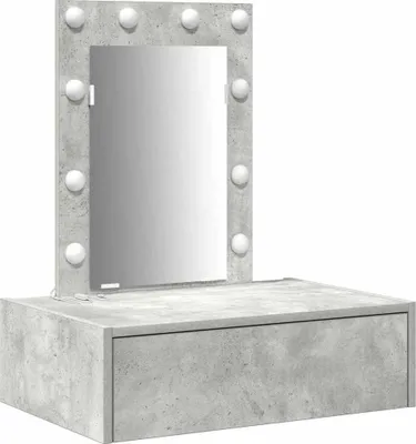 Produktbild von vidaXL Schminktisch mit Schubladen Grau 60 x 40 x 70 cm Holzwerkstoff