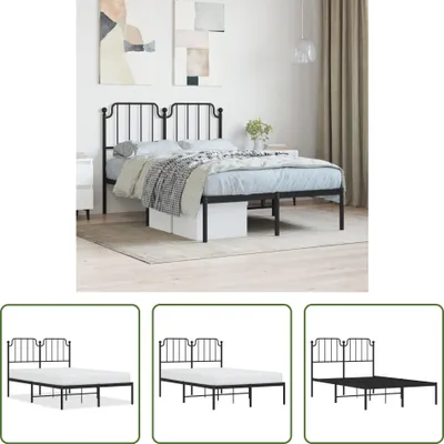 Produktbild von The Living Store Bettgestell mit Kopfteil Metall Schwarz 120x200 cm