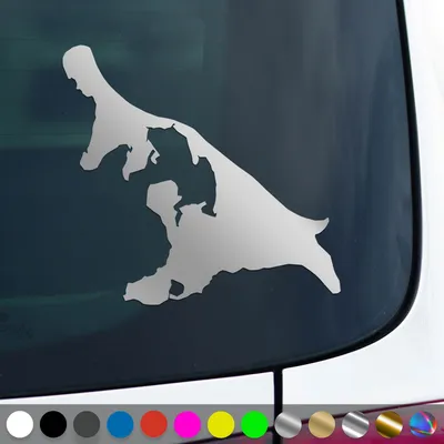 Produktbild von PantherPixel Usedom Aufkleber Insel Umriss Kontur Nordsee Sticker Auto Geschenkidee Farbe Silber