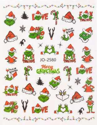Produktbild von Selbstklebende Nagelsticker Weihnachtsgrinch JO-2580