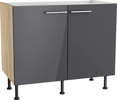 Produktbild von Optifit Spülenschrank Jonte984 BxTxH 100 x 58,4 x 87 cm anthrazit glänzend zerlegt KFJO SPL106-8+