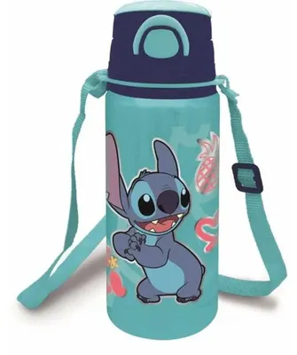 Immagine prodotto di Biberon Disney Stitch 730 ml - Bottiglia in alluminio con cannuccia e laccetto