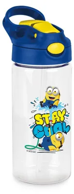 Image de Berlinger Haus Minions Gourde 0,5 L jaune-bleu – Bouteille de sport sans BPA avec bouchon Flip-Top & dragonne, étanche