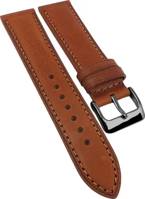 Produktbild von Herzog Toskana honig Uhrenarmband braun > Leder Dornschließe Verlauf , Stegbreite:22mm, Schließe:Schwarz