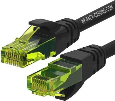 Produktbild von WP WPC-PAT-6AU020BL, 2 m, Cat6a, U/UTP (UTP), RJ-45, RJ-45, Schwarz, Grün