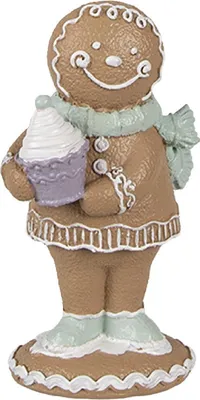 Produktbild von Clayre Eef Weihnachtsfigur Pfefferkuchenmann 11 cm Braun Landhausstil