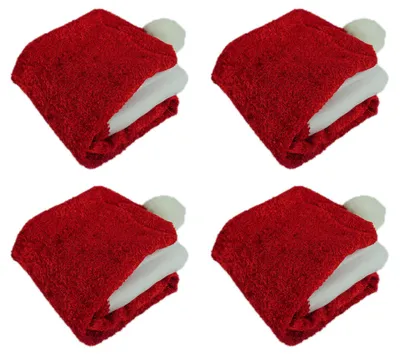 Produktbild von Novaliv Stuhlhussen 4er Set Schwingstuhl Weihnachten I Samt I Rot I Nikolausmütze I Stuhlbezug Weihnachten Deko Weihnachtsmütze Stuhlabdeckung Stuhlbezug 4er Set
