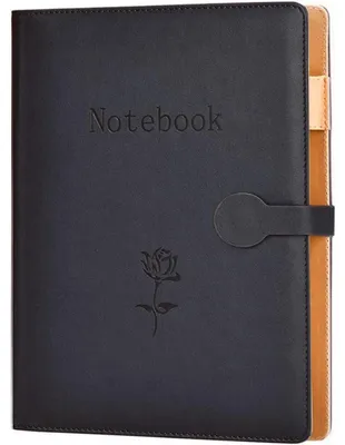 Produktbild von Notizbuch A5 Ringbuch Tagebuch 200 Seiten Schwarz Kunstleder Liniert