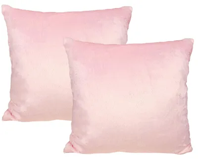 Produktbild von JACK 2er Set Teddy Flausch Kissen Dekokissen flauschig kuschlig weich, Farbe:Rosa, Größe:50 x 50 cm