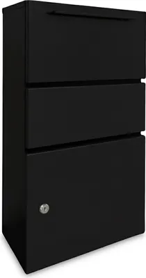 Image de Boîte à colis Relaxdays, trappe de dépôt, 4 clés, H x l x P : 82 x 44 x 22 cm, fer, boîte à colis autonome, noir